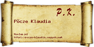 Pöcze Klaudia névjegykártya