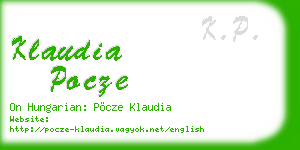 klaudia pocze business card