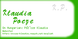 klaudia pocze business card